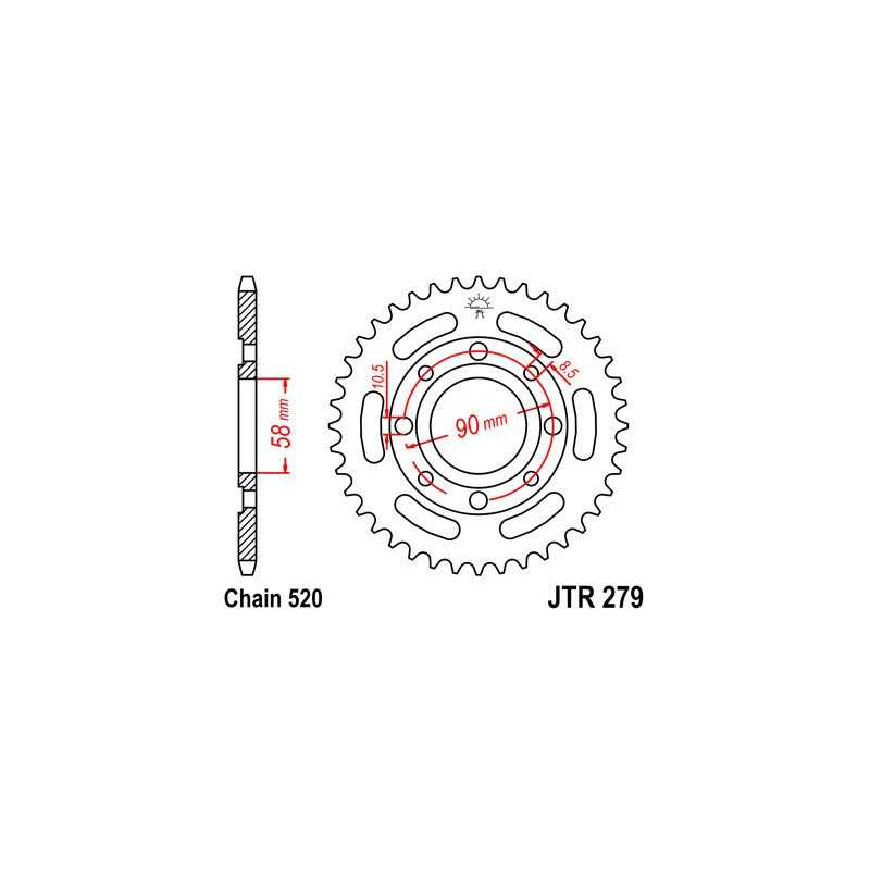JT SPROCKETS Corona 279 steel 32 dientes R27932