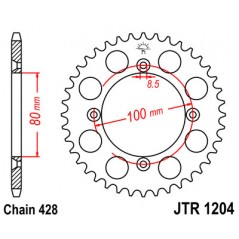 JT SPROCKETS Corona 1204 steel 49 dientes R120449