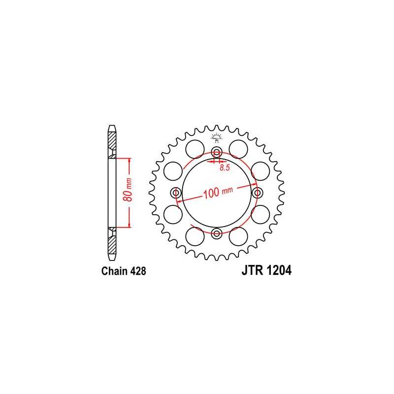 JT SPROCKETS Corona 1204 steel 49 dientes R120449