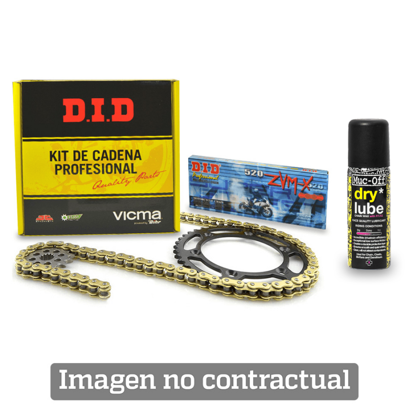 DID Pinion chainring transmission kit with noise reducing rubber and chain 520VX3 (16-39-112) KC343916