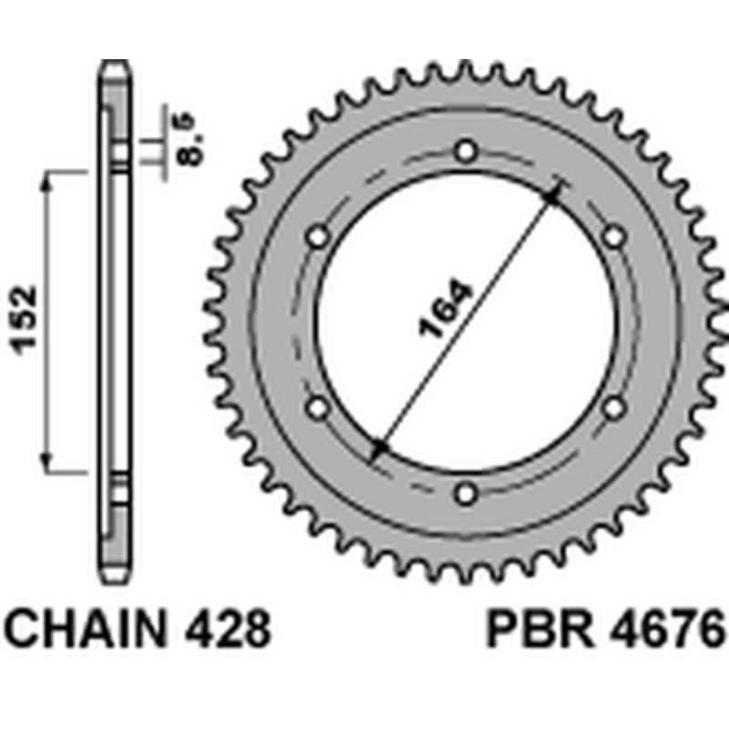 PBR Standard steel transmission plate crown 56 428 4676 4090000256