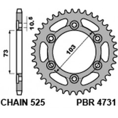 PBR Steel transmission plate crown 43 525 4090000343