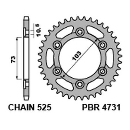 PBR Steel transmission plate crown 43 525 4090000343