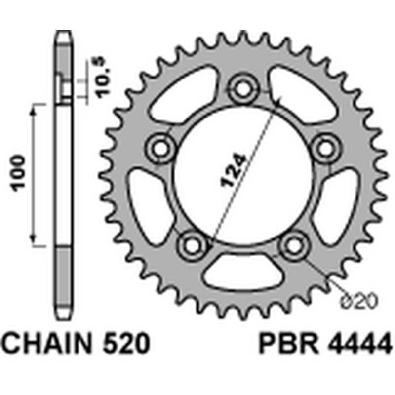 PBR Standard steel transmission plate crown 48 520 4444 4090003348