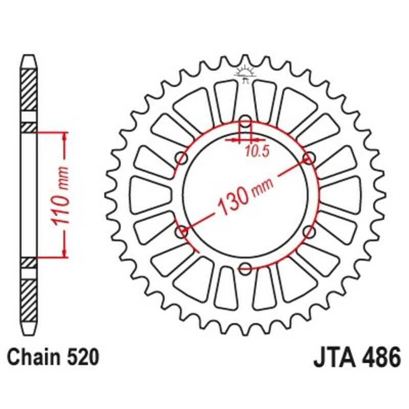 JT SPROCKETS Aluminum transmission plate crown 46 486 4090004046