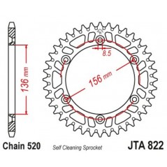 JT SPROCKETS Aluminum transmission plate crown 51 822 4090020251