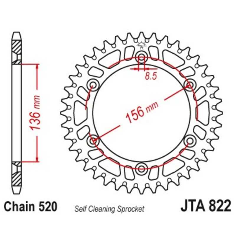 JT SPROCKETS Aluminum transmission plate crown 51 822 4090020251