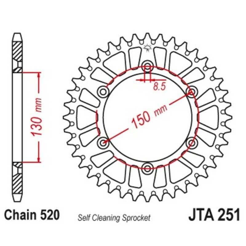 JT SPROCKETS Aluminum transmission plate crown 49 251 4090008049