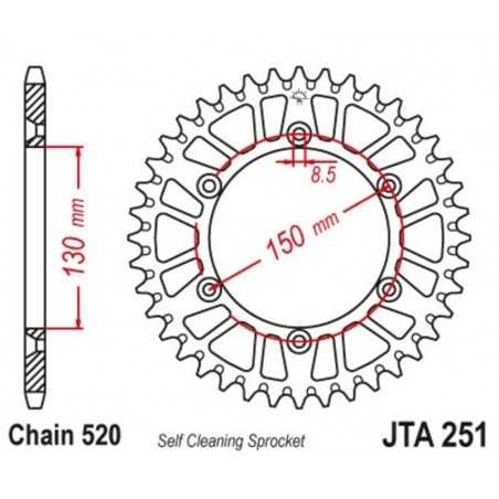 JT SPROCKETS Aluminum transmission plate crown 49 251 4090008049
