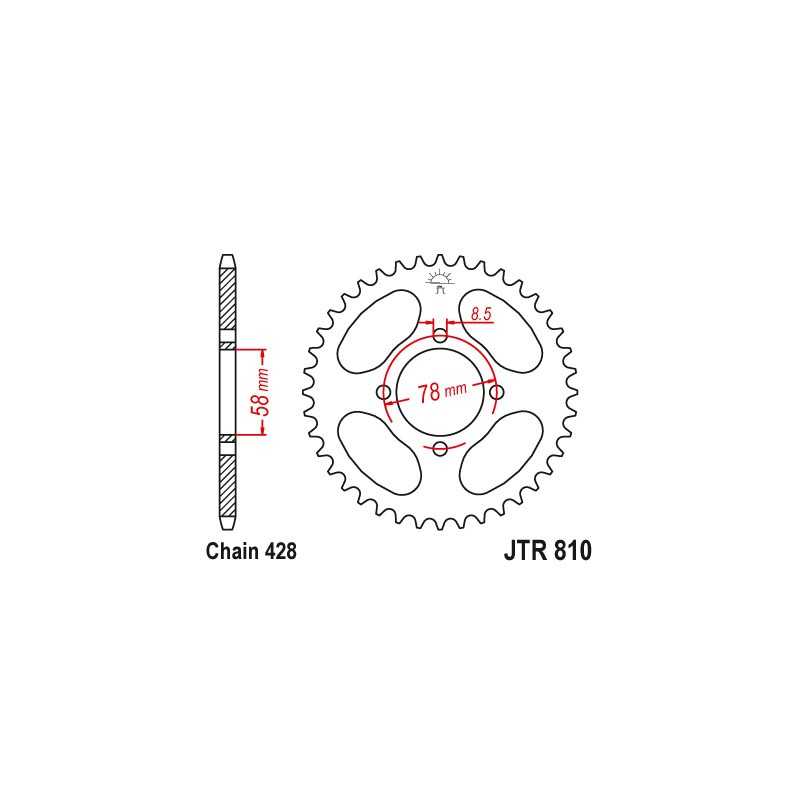 JT SPROCKETS Corona plato trasmision de acero 46 810 4090007446