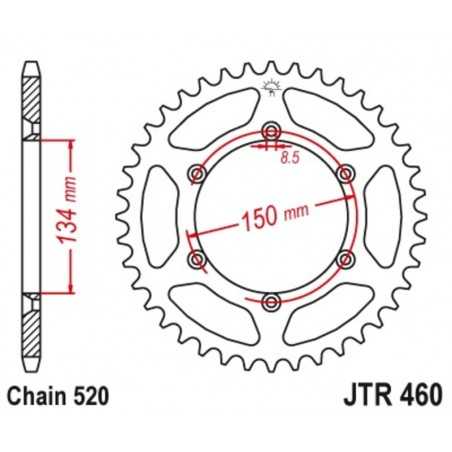 JT SPROCKETS Self-cleaning steel transmission plate crown 51 460 520 4090007751