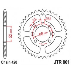 JT SPROCKETS Corona plato trasmision de acero 30 801 4090008330