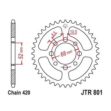 JT SPROCKETS Steel transmission plate crown 30 801 4090008330