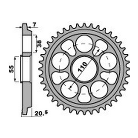 PBR Aluminum transmission plate crown 39 525 46000287