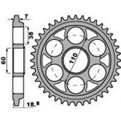 PBR Ultralight anodized aluminum transmission ring gear 43 525 4522 46000327