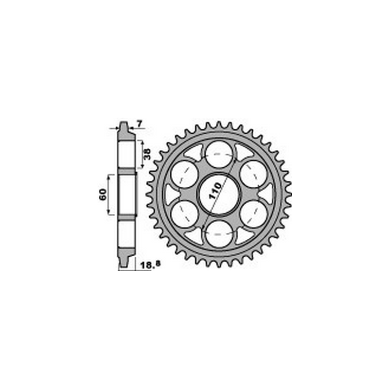 PBR Ultralight anodized aluminum transmission ring gear 43 525 4522 46000327