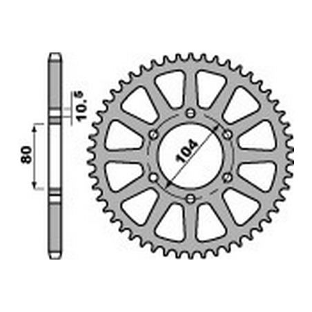 PBR Corona plato trasmision de aluminio 47 520 46000360