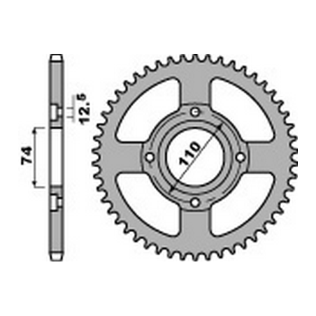 PBR Corona plato trasmision de acero 39 530 47000264