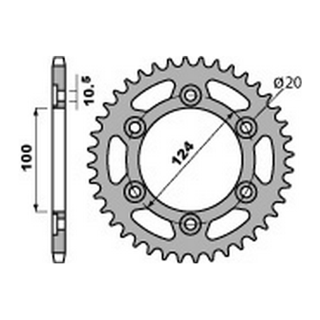 PBR Corona plato trasmision de acero 41 520 47000299