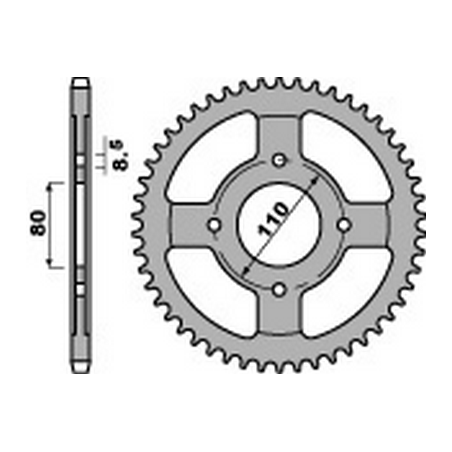 PBR Corona plato trasmision de acero 42 428 47000117