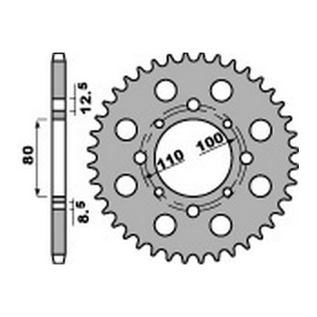 PBR Corona plato trasmision de acero 38 630 47000446