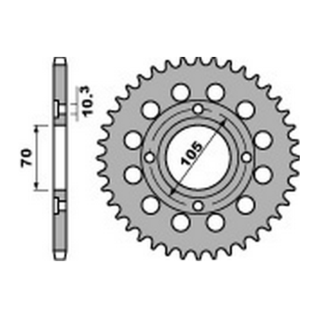PBR Steel transmission plate crown 38 530 47000479