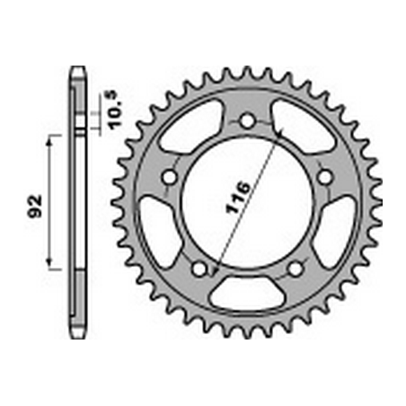 PBR Corona plato trasmision de acero 41 530 47000385