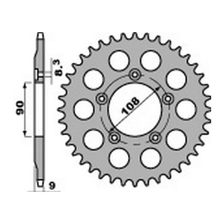 PBR Steel transmission plate crown 38 520 47000443