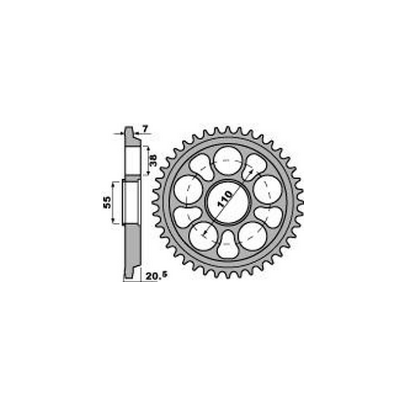 PBR Corona plato trasmision de aluminio 42 525 47432042