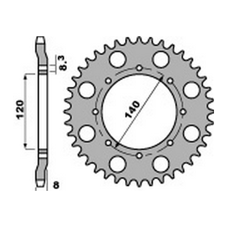 PBR Steel transmission plate crown 43 520 47650643