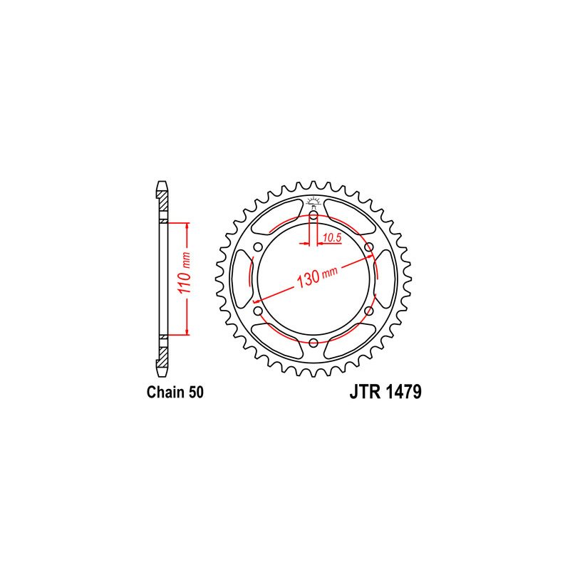 JT SPROCKETS Zinc transmission plate crown 38 1479 R147938ZBK