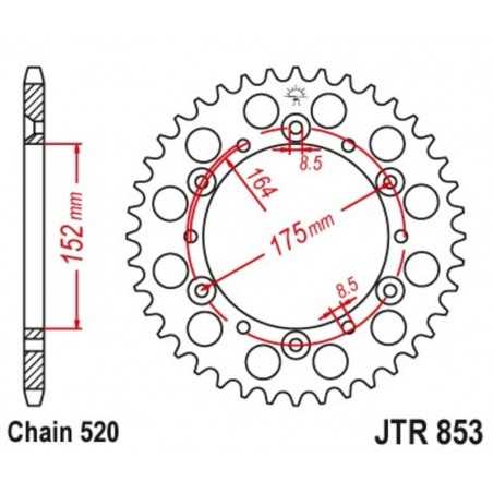JT SPROCKETS Steel transmission plate crown 38 853 R85338
