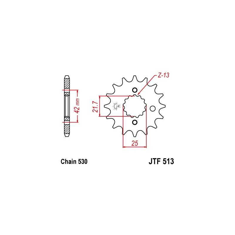 Rubber pinion  513 steel 16 dientes