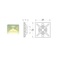 BIHR Base adhesiva para bridas de nylon 21 X MM 891385