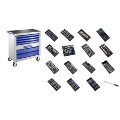 EXPERT Workshop trolleys equipped with 250 tools with 7 drawers XL 892753