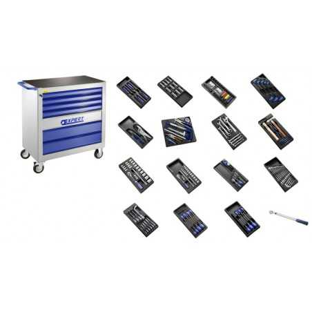 EXPERT Workshop trolleys equipped with 250 tools with 7 drawers XL 892753