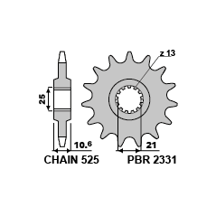 PBR Steel chain sprocket 4080002715VAR