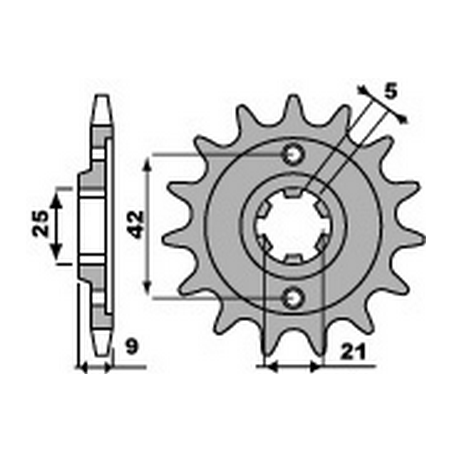 PBR Piñon para cadena 428 46000145