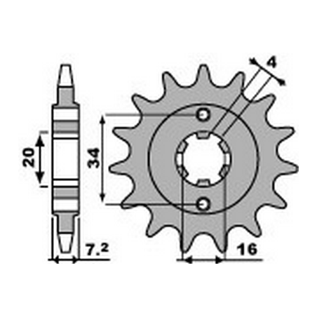 PBR Chain sprocket 520 STANDARD 46000208VAR