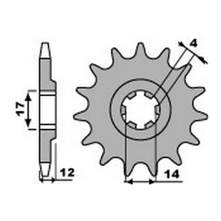 PBR Chain sprocket 428 STANDARD 46000237VAR