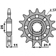 PBR Steel chain sprocket 520 STANDARD 2172 46217216