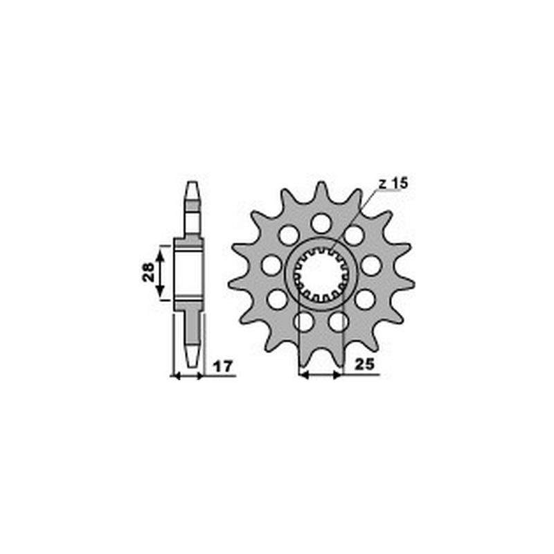 PBR Steel chain sprocket 525 STANDARD 2249 46000284