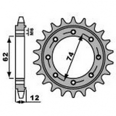 PBR Steel chain sprocket 525 2196 46001276VAR