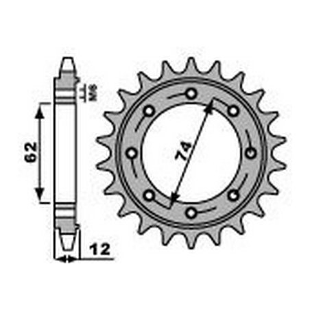 PBR Piñon para cadena de acero 525 2196 46001276VAR