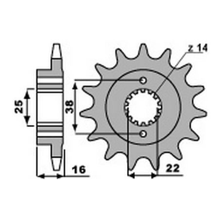 PBR Steel chain sprocket 520 2075 46001342VAR