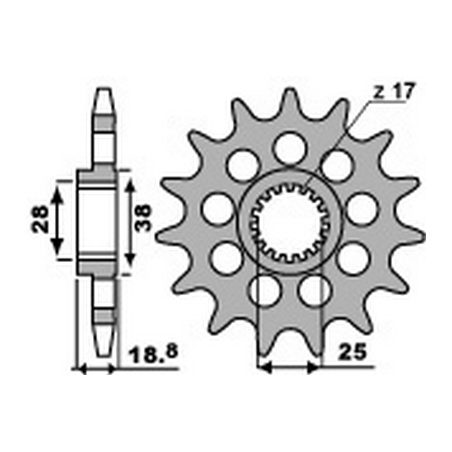 PBR Steel chain sprocket 520 2098 46001348