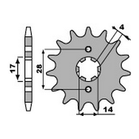 PBR Steel chain sprocket 428 2118 46001353VAR