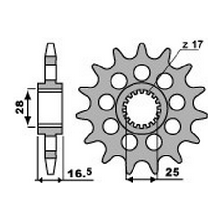PBR Steel chain sprocket 525 STANDARD 2309 46001429