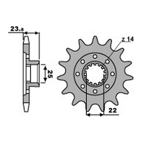 PBR Chain sprocket 525 46225315VAR