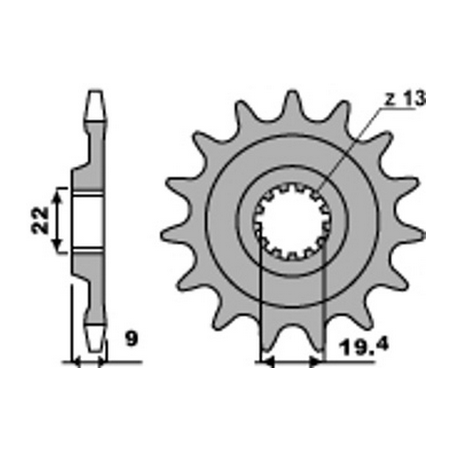 PBR Piñon para cadena de acero 520 STANDARD 2259 46225913